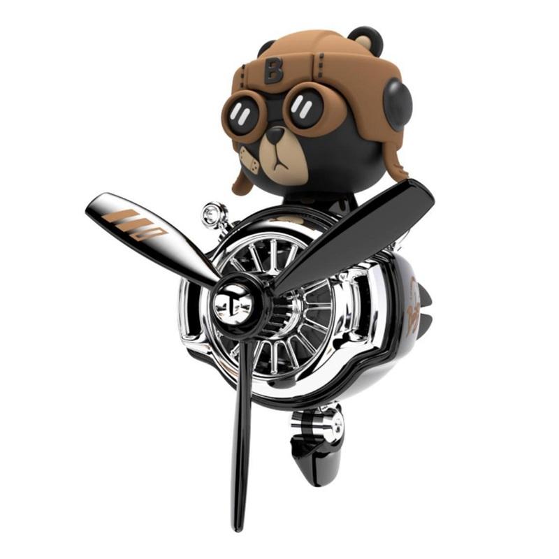 Punk Airplane Car Air Vent Perfume Creative Teddy Bear Aromatherapy Ornament Car Decor Fragrance