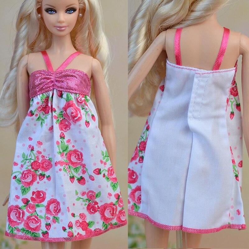 Pink Doll Clothes For Barbie Doll Outfits Rose Party Dress for 1/6 BJD Doll Backless One-Piece Dresses for Barbie Dolls Kid Toy