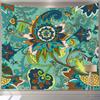 Ethnic Tapestry Colorful Flowers Paisley Motifs Style Nature Doodle Tapestry Wall Hanging Decor for Bedroom Living Room Dorm