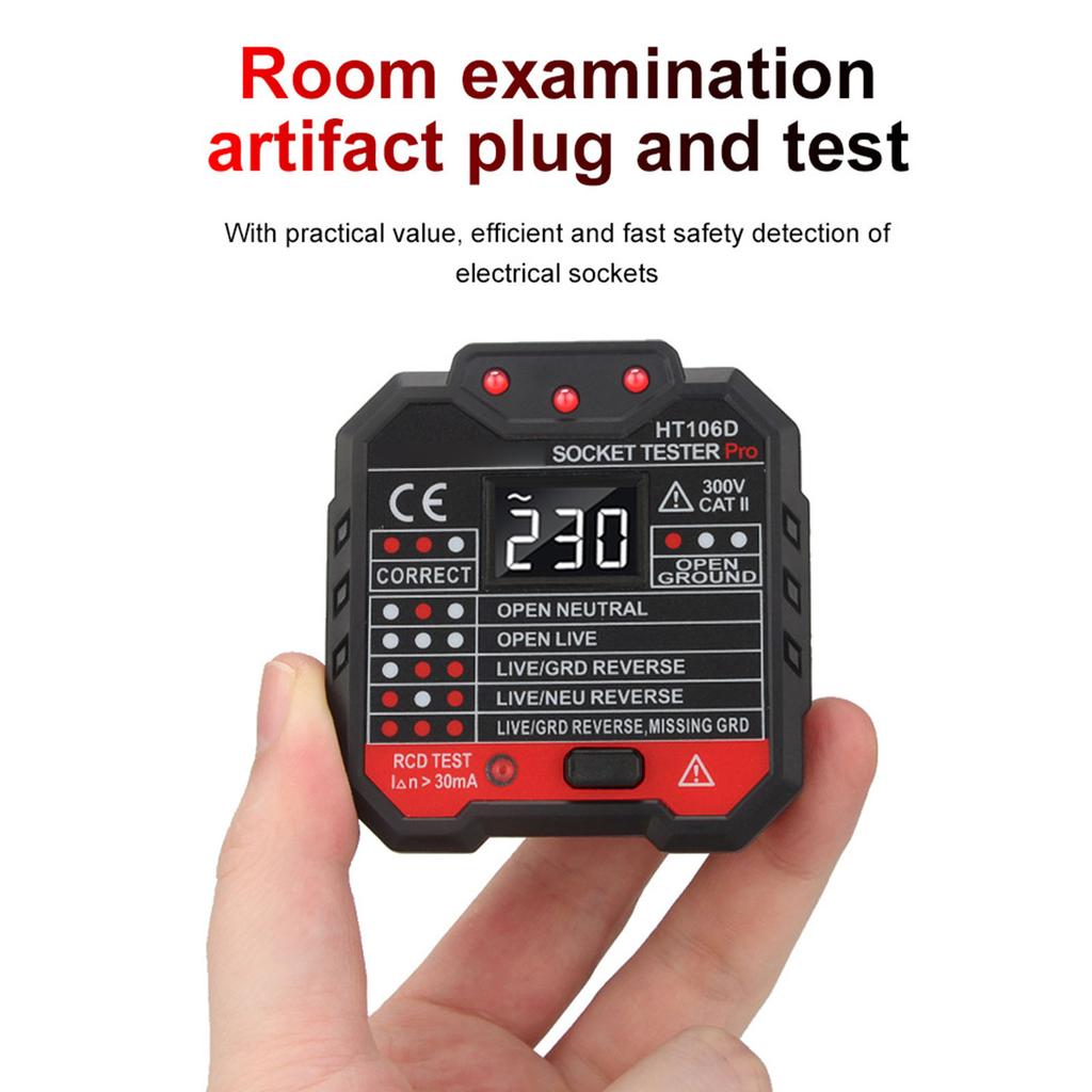 Socket Tester for Quick Electrical Safety Verification Easy to Carry Multifunction Electric Outlet Tester