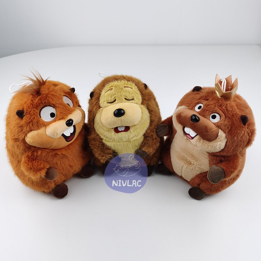 Beaver Plush Toy 20cm Animal Doll Fluffy King Beaver Hugging Pillow Anime Character Movie Related Soft Cute Lightweight Decorative Birthday Present
