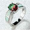 Temperament European and American Oval Two Tone Tourmaline Personalized Ring