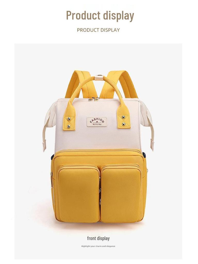 Mama's Multifunctional Backpack: Stylish Diaper Bag with Insulated Compartments & Changing Pad