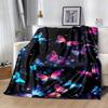 1pc Butterfly Printing Lightweight Flannel Blanket, Comfortable and Warm Blanket, for Camping Sofa Bed and Couch Office, Suitable for Gift Bl