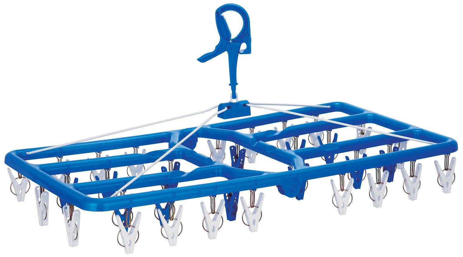 

Nishida Pla32 Marco Премиальная квадратная вешалка с 32 прищепками, Ш68 x Г35 x В32 см, Синяя, 218366, Прибл. синий