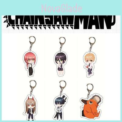 Chainsaw Man Acrylic Keychain Double Sided Printing Cartoon Character Bag Pendant