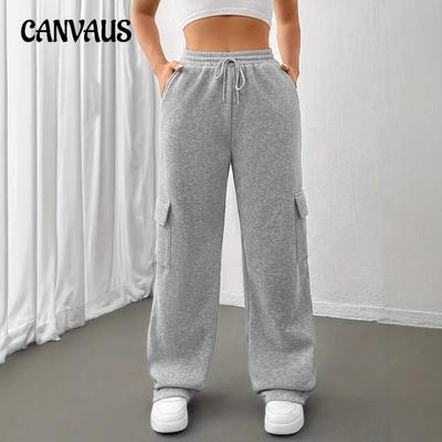 Pantalon de travail droit grande taille pour femme, pantalon de survêtement ample et décontracté pour l'automne