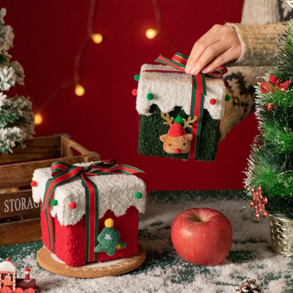 Xmas Christmas Gift Box Lint Christmas Eve Gift Box Mall Children's Candy Box  Party Supplies