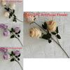 Artificial Rose Branch 3head Long Stem For Event Decor And Photography Props
