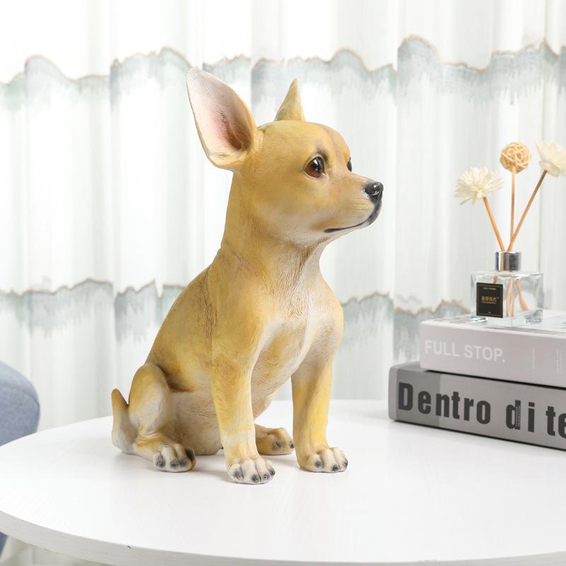 Simulované psí ozdoby Doberman Zvířecí model Socha Dekorace obývacího pokoje Vstup TV stolek Pryskyřičné řemesla