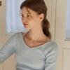 murmur [925silver]Glow square drop necklace