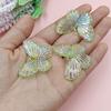 30Pcs 40*30mm Laser Color Single Hole Butterfly Pendant Creative AB Color Beads DIY Accessories for Jewelry Making