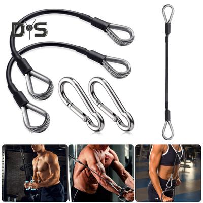 2-teiliges Verlängerungskabel-Set für das Fitnessstudio, Karabinerhaken aus Edelstahl, Fitness-Seilaufsätze für das Heim-Fitnessstudio, Ersatzkabel für LAT/Trizeps-Zug nach unten, Bein