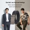 Men's Genuine Leather Business Belt with Automatic Buckle