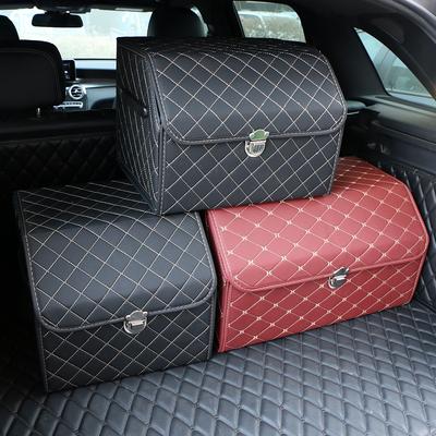 PU lederen kofferbak opbergdoos hoogwaardige auto-organizer opvouwbare opbergtas auto opbergen opruimdoos voor sedan SUV