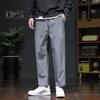 Herren Frühlings-/Herbsthose mit Seitentaschen, Kordelzug, elastischer Bund, weites Bein, dünne Hose, einfarbig, lockere Streetstyle-Sporthose für die Arbeit, den Alltag