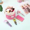 Waterproof Round Cosmetic Bag Travel Nylon Makeup Bag Drawstring Elegant Organizer Wash Bags Female Toiletry Kit Storage Case