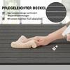 Garden Table, Aluminum, 120x70 Cm, Weatherproof Balcony Table with Wood Look, for 4-6 People, Black