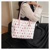 Large Capacity Printed Faux Leather Tote Bag for Women Fashionable Street Style Shoulder Purse