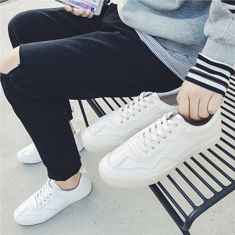 Fashion Men's Casual Fashion All-match New Street Shooting Men's White Shoes Trend Casual Sports Shoes Student Flat Shoes