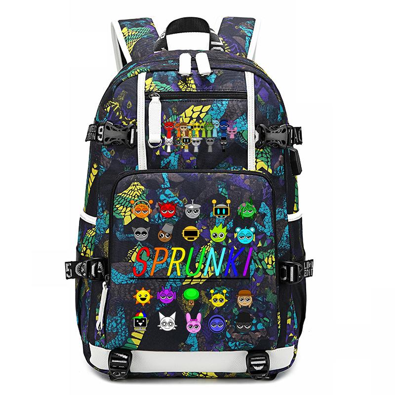 Student Schoolbag Creative Game Music Box Cartoon Weekly Printing Lace Lightweight Spine Backpack