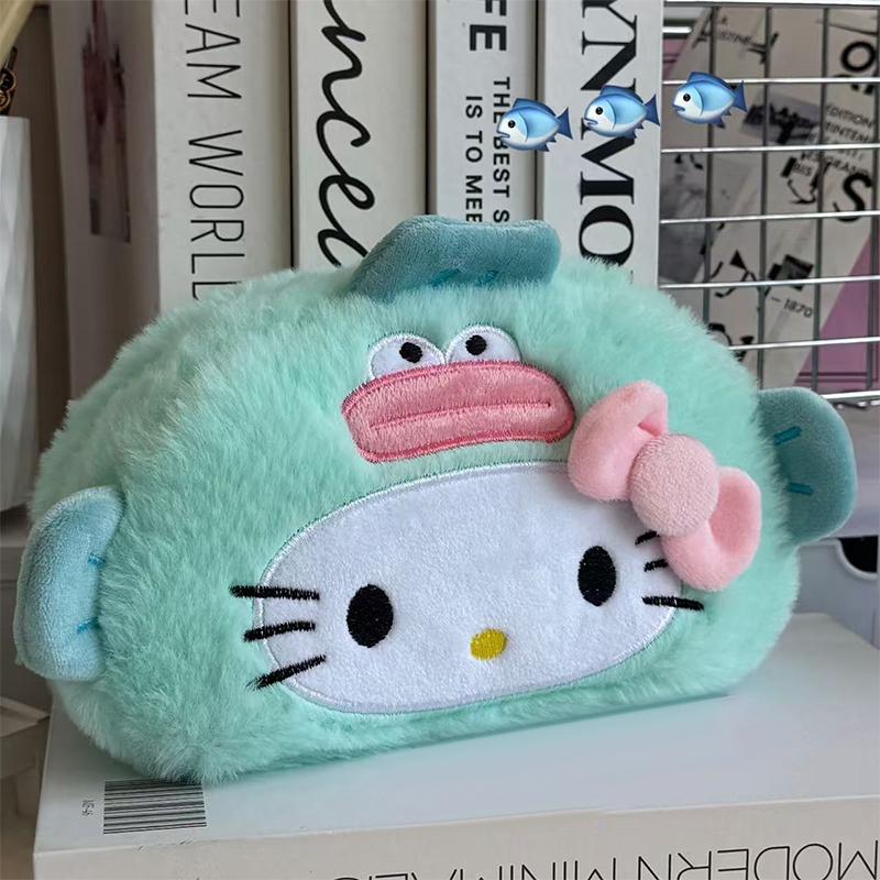 Кавайный пенал Hello Kitty Мультяшная косметичка Большая вместимость Канцелярские принадлежности Косметика Пенал Сумка для хранения Подарок