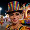Eye-catching Rainbow Cowboy Hats Party Hat Panama Hat for Bachelorette Party Cowboy Hats for Club Stage Shows