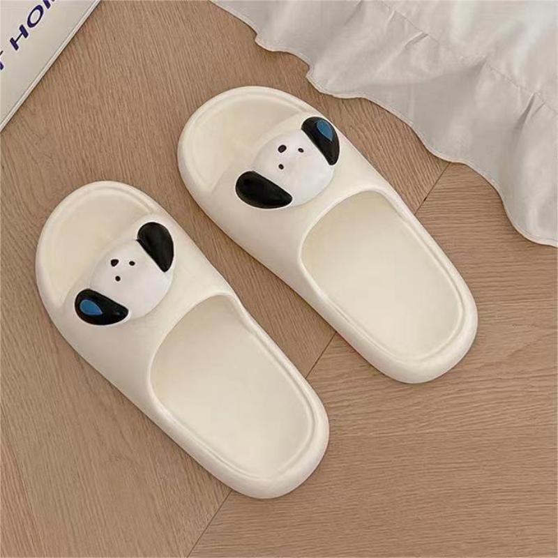

WTEMPO милые женские тапочки с мультяшной собакой на мягкой подошве и плоском каблуке, нескользящая толстая подошва, удобные повседневные домашние тапочки для ванной комнаты, устойчивые к запаху 40-41 белый