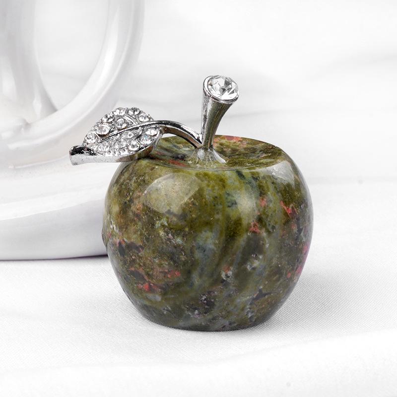 1742-30mm Big Apple Natural Crystal Stone Ornament for Christmas