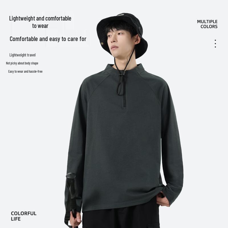 JEANSWEST LIFE Men's Loose Fit Breathable Long-Sleeve T-Shirt