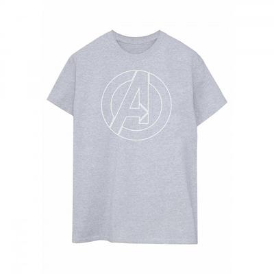 Avengers Camiseta unissex com logotipo de contorno adulto