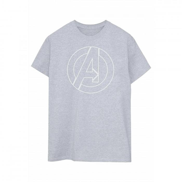 Avengers T-shirt con logo con contorno unisex per adulti