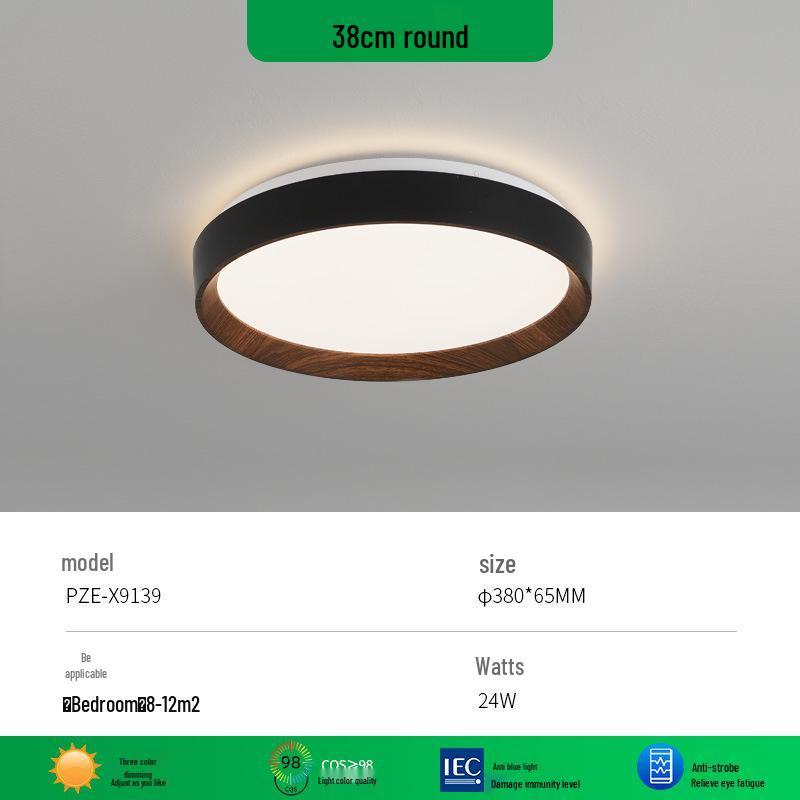Nordic Japanese Style Round LED Ceiling Lamp for Bedroom - Eye Protection and Home Decor Lighting