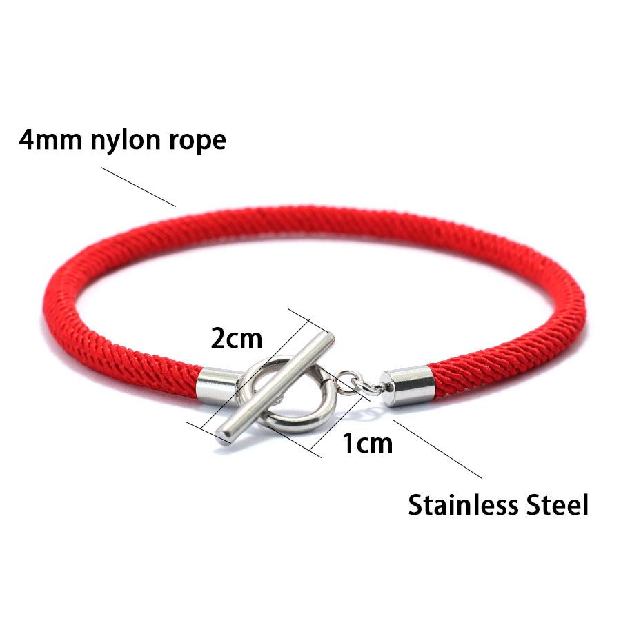 Fashion Lucky Red Thread Bracelet Men Stainless Steel OT Buckle Wrap Braslet Hombre 7 Colors Milan String Beach Nautical Braclet