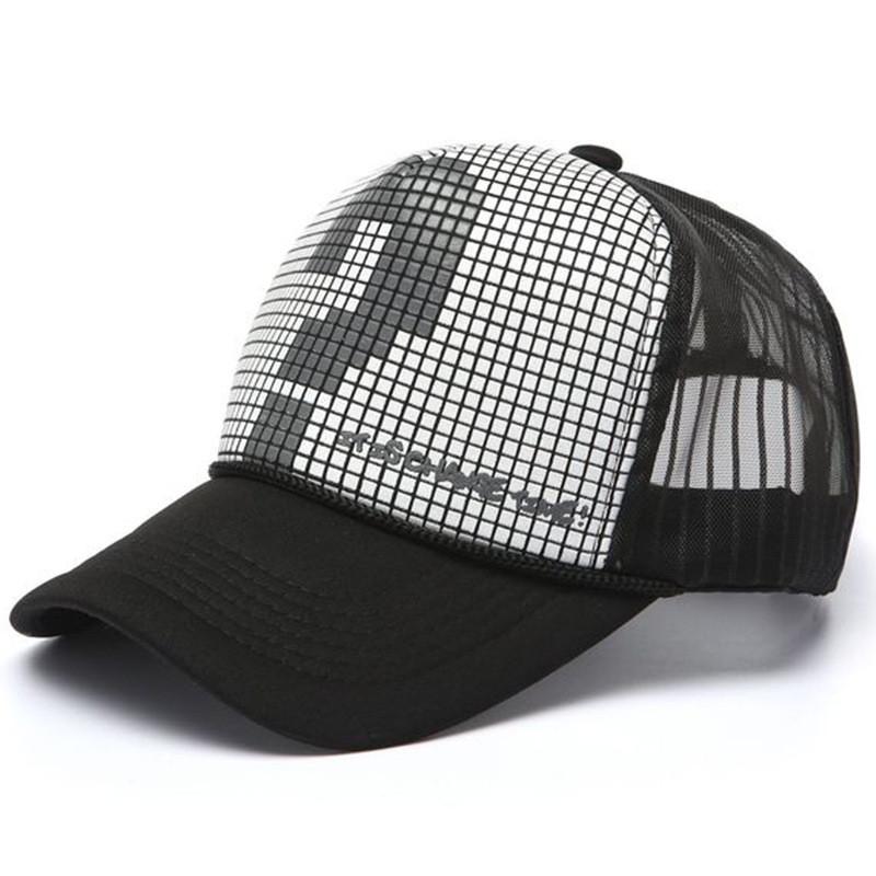 Alphabet Embroidered Mesh Cap With Sun Protection For Summer Casual Wear