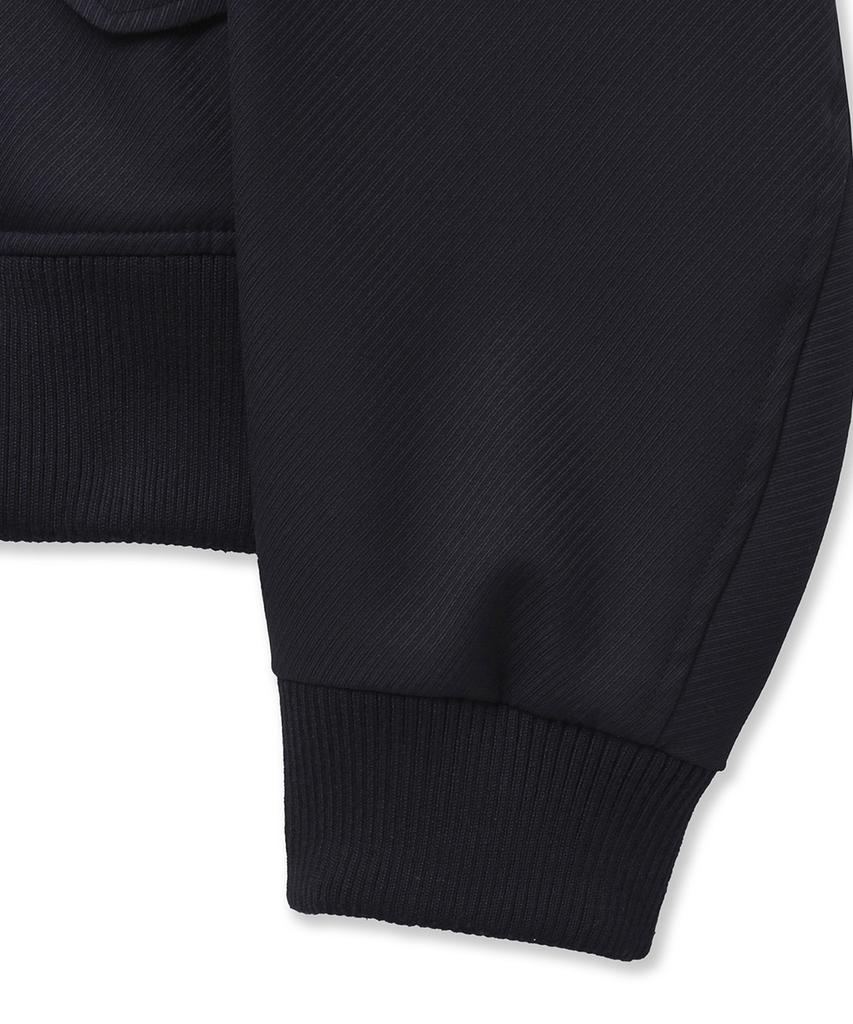 Noirer Wool Whipcord Harrington Jacket (Navy)