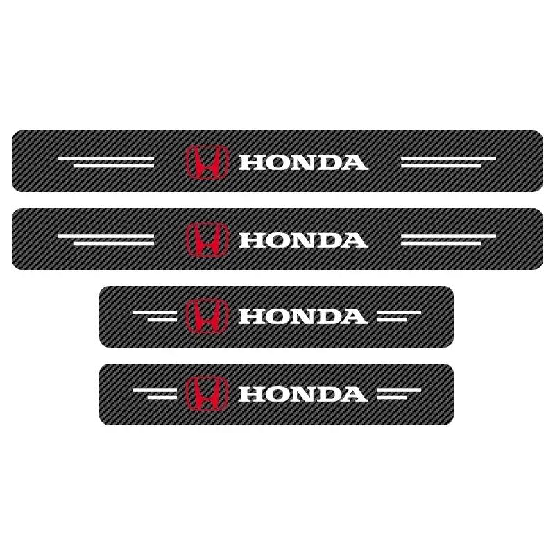 FIT Car New Honda Car Door Plate Carbon Fiber Threshold Protector Sticker Styling For Honda  XR-V HR-V Envix Crider  Xl1000 Xad