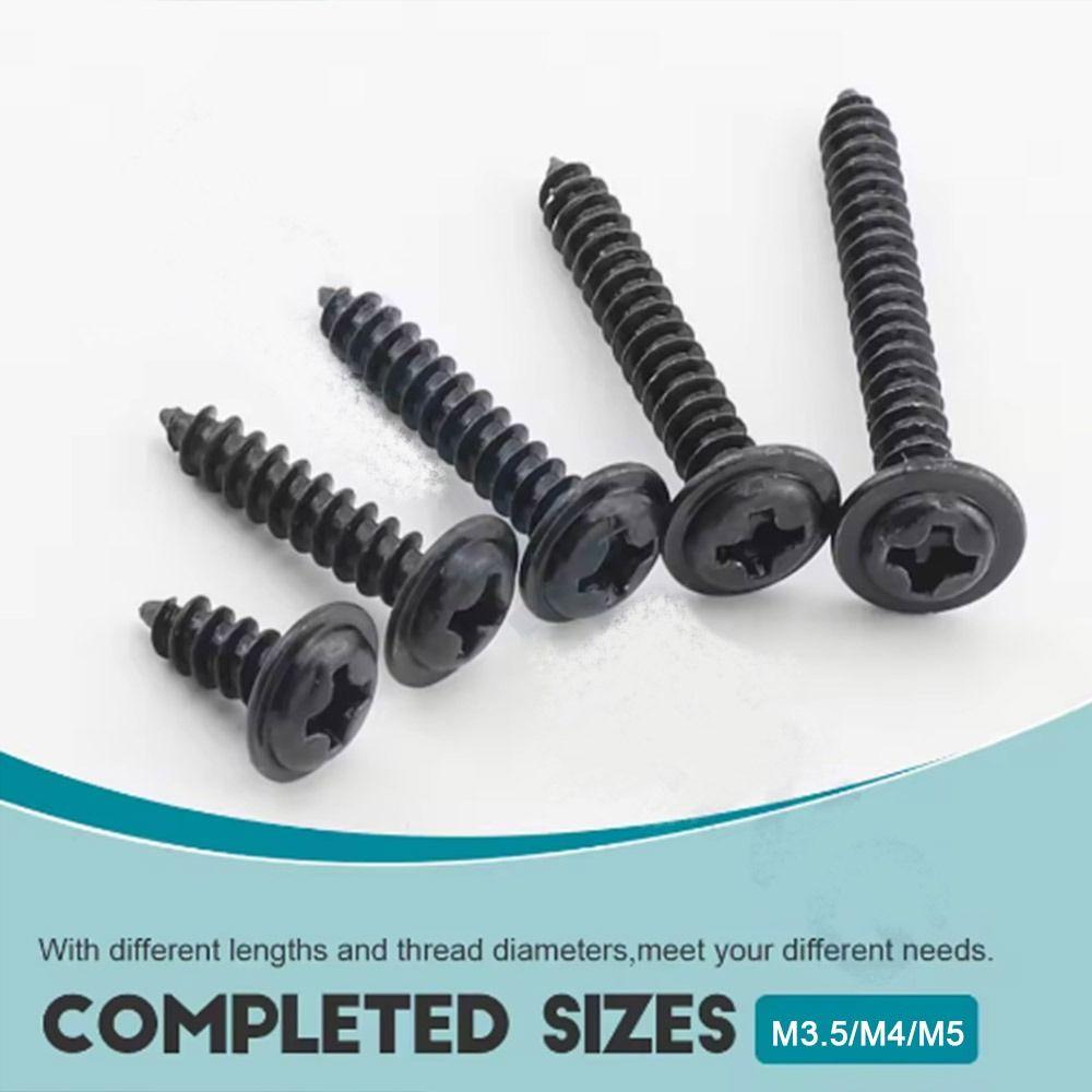 Fully Threaded Self-Tapping Screw Assortment Kit Drilling for Metal, Furniture