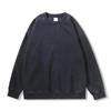 New 350g heavy-weight distressed round neck sweatshirt with snowflake print, European and American loose fit, long-sleeved