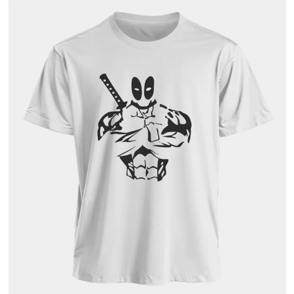 

Marvel Unisexs and WOMENs cotton Tshirt Deadpool suitable for wearing in spring and summer in the United States S