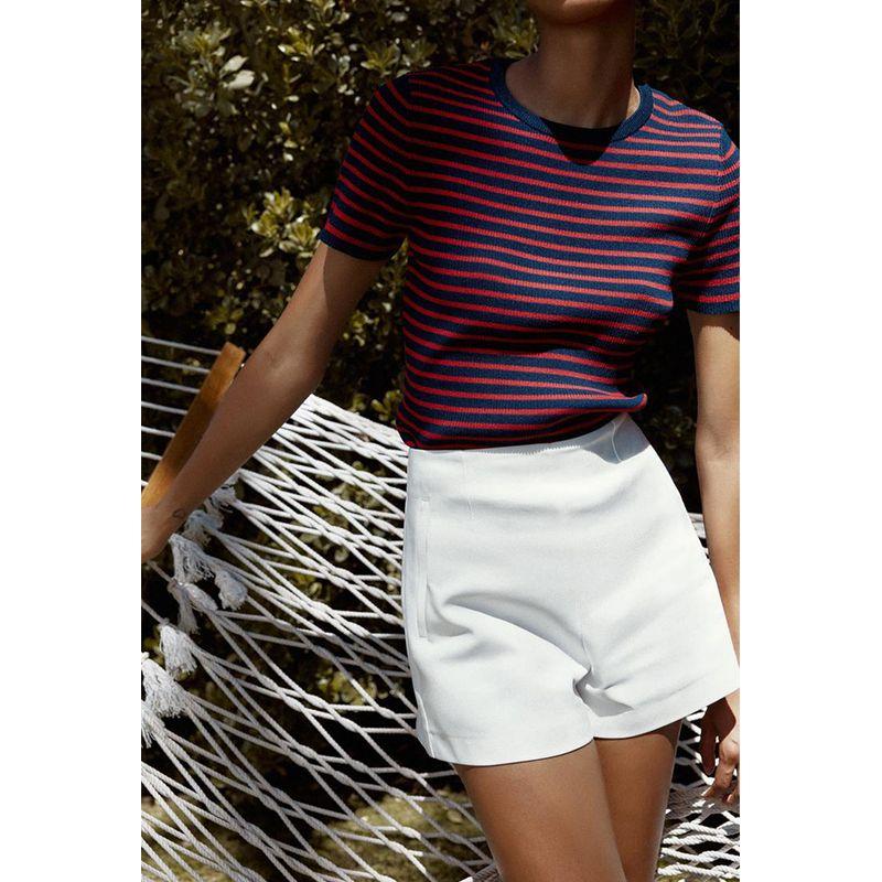 Spring and Summer New Women's Clothing Single-Side Pocket Design Minimalist All-Match High Waist Temperament Leisure Shorts 1608136