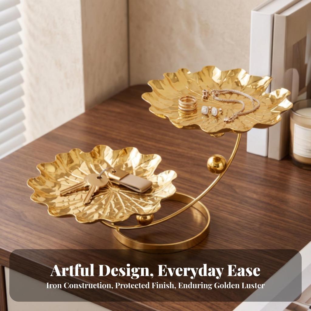 Leaf Tray with Stand Stylish Leaf-Shaped Versatile for Entry Table