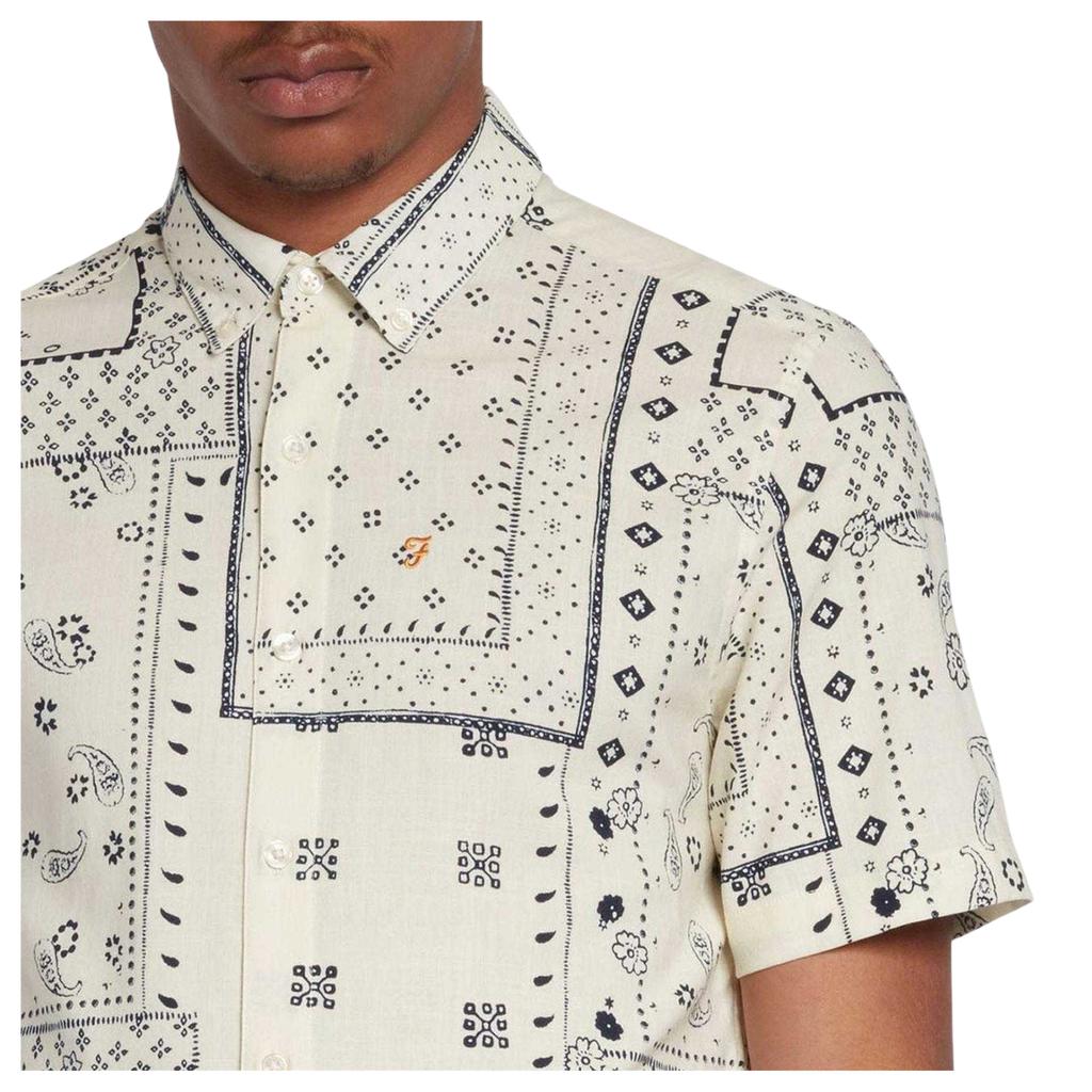 Farah Mens Bandana Print Short-Sleeved Shirt