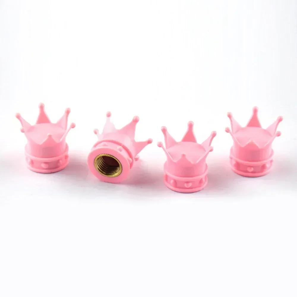 4 PCS Universal Crown Wheel Valve Covers Air Dustproof Waterproof Car Motorcycle Tyre Rim Covers Car Decoration Valve Caps