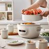 220V  2.5L Slow Cooker Baby Supplement Machine Mini Bird's Nest Stew Pot White Porcelain Waterproof Stew Pot