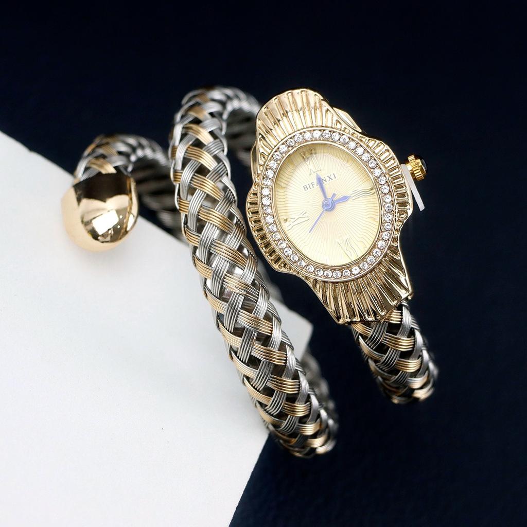 Unique AAA Classic Snake Head Quartz Watch Women's Fashion Retro Style Girl friend Luxury Watch Women Bling AAA Gold Clock Gift