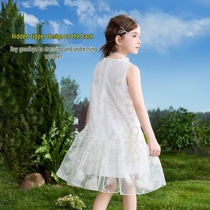 ASK JUNIOR Girls' Summer Mesh Princess Dress