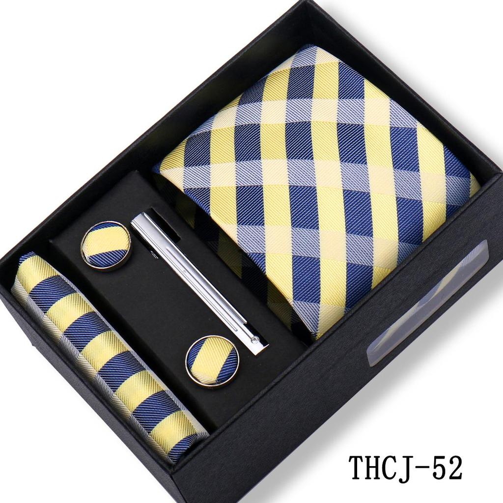 Men's 4-Piece Tie Gift Set for Business, Wedding, and Formal Wear.