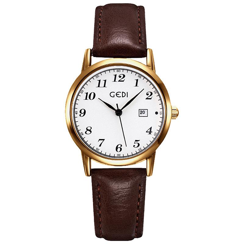 Simple Women'S Watch Retro Premium Round Belt Watch Student Quartz Watch