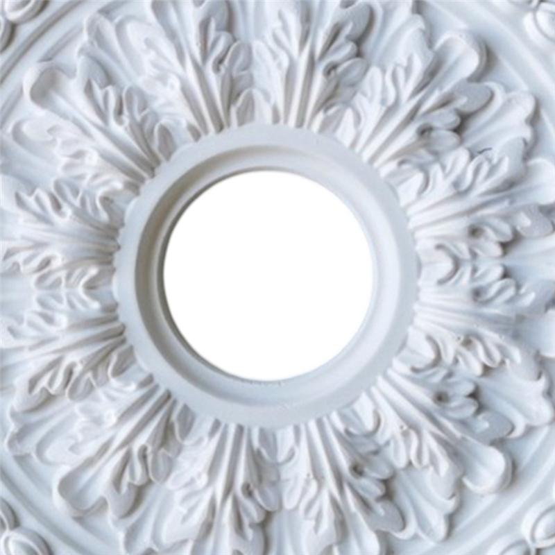 A25F-Ceiling Fan Lamp Cover Round PU Decorative Home Ceiling Light Panels Easy Installation Ceiling Shape Design NONE